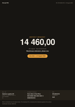 Deposit request PDF template with the amount set as a full-page poster